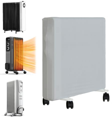 Oil-Filled Radiator Heater Dust Cover Washable Breathable Fabric Protective Cover for Home Appliances Electric Heater Radiator Fits Size Within a Length of 79 cm, Grey