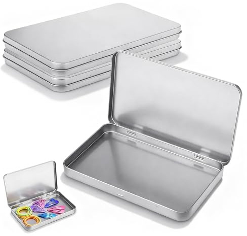 SRVAXZN 3 Stück Blechdose mit Deckel, 17.8x10.8x1.5cm Metalldose Mini Metalldöschen Rechteckige Metalldosen Tragbare Aufbewahrungsbox für Zuhause Sügigkeiten Schmuck Kleinen Gegenständen