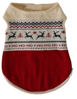 VERTBAUDET Weihnachtspullover für Hunde, Rot, Größe S