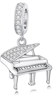 PROESS Klavier Armbänder Charms 925 Sterling Silber Piano Klavier Bead Halskette Armband Musik Schmuck Geschenke für Damen Mädchen Pianist