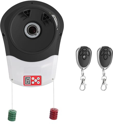 Commercial Roll Up Garage Door Opener, 800N Motor with 2 Remotes, Automatic Roll-Up Door Opener for 22m² Rolling Doors, Safety Reverse