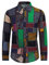 Camicia Elegante da Uomo Shirt Elegante a Maniche Lunghe in Lino Stampato Camicia Casual Fantasia Floreale Tops Pattern Unico cs8 L
