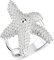 Vinani Damen Ring 925 Silber - Seestern Design sandgestrahlt glänzend - aus 925 Sterling Silber für Frauen - Größe 60 (19.1) - 2RST60