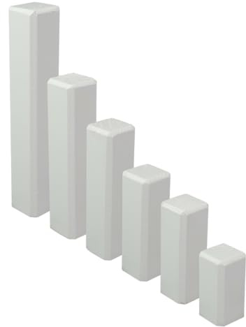 Trevendo® 10er Pack Eckstäbe, Ecktürme, Innenecken, Außenecken aus Holz weiß lackiert RAL 9010 (22 x 22 x 65 mm)