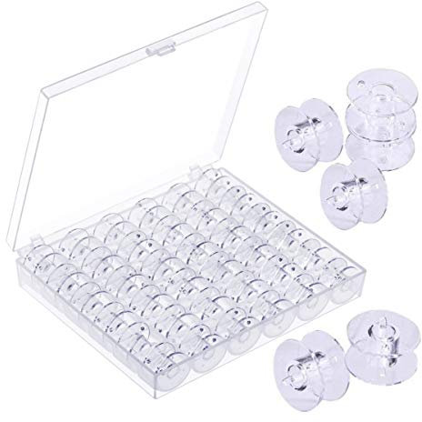 JZK 36 x Transparent kunststoff Nähmaschinenspulen mit Aufbewahrungsbox, Zubehör für Garn Nähmaschine Brother Janome Singer Pfaff Bernina