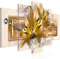 decomonkey Bilder Blumen Lilien 200x100 cm 5 Teilig Leinwandbilder Bild auf Leinwand Wandbild Kunstdruck Wanddeko Wand Wohnzimmer Wanddekoration Deko Abstrakt