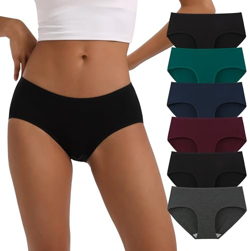 INNERSY Slip Donna Vita Bassa Intimo Cotone Morbido Multicolore Pacco da 6 (M-EU 40, Multicolore)