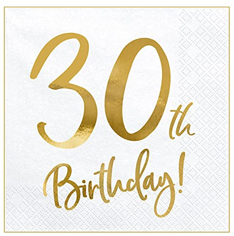 20er Pack Servietten 30. Geburtstag Party Servietten 30 Papierservietten Tischdeko 30 Geburtstag Mann Frau Servietten 30 Jahre Edel Gold