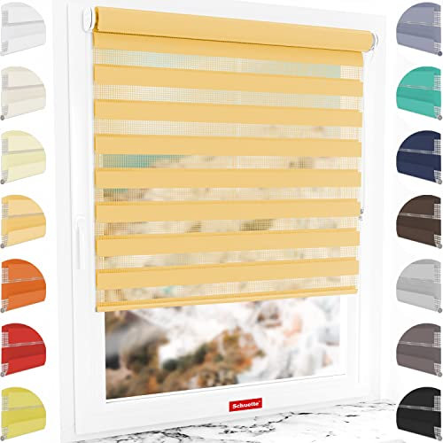 Schuette® Rollo ohne Bohren & mit Bohren 2in1 ● Tag & Nacht Doppelrollo Kollektion: Sand Castle (Beige) ● 30 x 130 cm (Breite x Höhe) ● Suprafix Klemmrollo = Klemmfix 2.0 ● 60s Montage mit Video