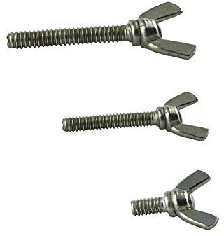 M8 x 40 mm (10 Stück) Flügelschrauben - Edelstahl VA A2 V2A - Flügel Schrauben rostfrei - amerik. Form ähnl. DIN 316 | AGBERG