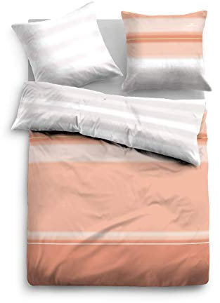 TOM TAILOR 0067608 Bettwäsche Garnitur mit Kopfkissenbezug Baumwoll-Satin Multicolor 1x 155x220 cm + 1x 80x80 cm terra