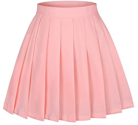 Seazoon Damen-Minirock, kariert, plissiert, hohe Taille, Japan, Schuluniform, Röcke für Frauen - Pink - Groß