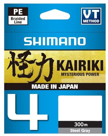 SHIMANO Line Kairiki 4 300m 0.28mm 26.0kg Stahl grau Angelrute für technischen Sportfischen