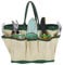AFLOWER Gardening Tool Storage Bag, Gardening Tote Bag with 9 Pockets, Wear-resistant & Reusable Home Organiser Garden Tool Holder Tote Bag Heavy Duty for Indoor and Outdoor, Multi, 30.5X34.3X17.2CM
