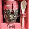 Mini tasse Paris Tour Eiffel avec une cuillere - motif pastel rose - attention mini mug