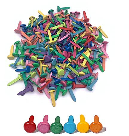 Mini Brads, Metall Musterklammern, für Karten, Scrapbooking, Farbe, 200 Stück