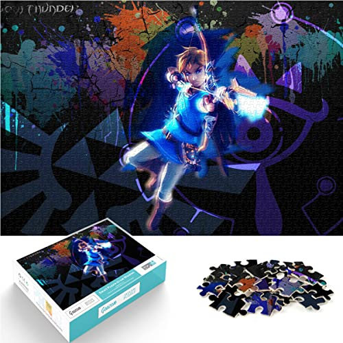 jigsaw 1000 pieces zelda legend puzzle jigsaw adults kids jigsaw difficulty jigsaw breath of the wild jigsaw education game toys family decoration 38x26cm