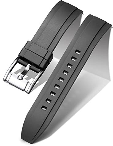 BINLUN Silikon Uhrenarmbänder Schnellverschluss Gummi Uhrenarmband Smartwatch Armband Ersatz Wasserdichte Sport Kautschuk Uhrenband für Herren und Damen (21mm, Schwarz)