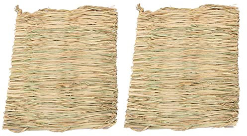 CHAMEEN 2 unidades de animales pequeños paja estera animal hámster juguete masticar cama hámster accesorios conejo estera paja paja