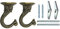 Lot de 2 grands crochets de plafond Swag pour plantes suspendues, crochets avec vis en acier, boulons et ailes à bascule pour montage au plafond, fixation murale et de nombreux luminaires Bronze