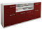Lqliving Kommode Sideboard Emilia, Korpus in Weiss matt, Front im trendigem Rot/Bordeaux (180x79x35cm), inkl. Metall Griffen, Made in Germany