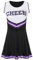 Ulalaza Damen Cheerleader Kostüm Mädchen Cheer Kostüm Uniform Outfit Rock Ärmel für Softball Dance Musical Party Halloween