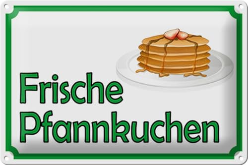 mrdeco Metall Schild 20x30cm gewölbt frische Pfannkuchen Verkauf Deko Blechschild Tin Sign