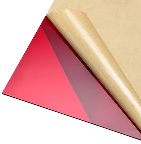 DMiotech Plaque en Acrylique PmmA de 3 mm D'Épaisseur de 12 x 12 Pour Projets D'Artisanat et de Bricolage, Couleur Rouge Transparente