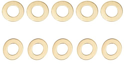 DTGN 4mmx8mmx0.5mm(IDxODxT) Flat Brass Sealing Washers - 100Pack - Good for Industrial Machinery M4 Screws - Brass Flat Ring Gaskets