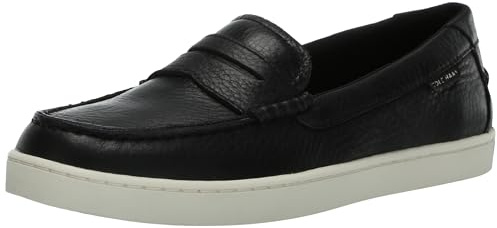 Cole Haan Men's Nantucket Penny Loafer, Black Pebbled Leather/Ivory, 11 UK