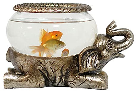 HASMI peceras Bronce Gold Creative Desktop Small Fish Tank Decoración de la Oficina Decoración de la Oficina Desktop Fish Tank Aquarium Gold Fish Tank Water Plant Tank peceras para Peces