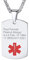 Custom4U Collar Placa Alerta Medica Acero Inoxidable Grabada Chapa Colgante Medico Placa Personalizado Hombre Joyería Medical Cruz Roja Abuelo Enfermo Anciano