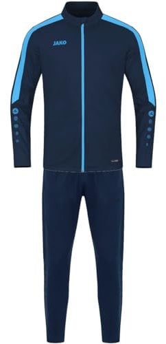 JAKO Kinder Trainingsanzug Polyester Power, Marine/Skyblue, 140