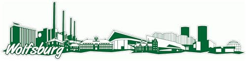 Skyline4u Wolfsburg Skyline Aufkleber Sticker Autoaufkleber City Gedruckt - 40x9,6cm grasgrün
