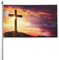 Flagge mit religiösem Osterkreuz und Jesus, 90 x 150 cm, doppelseitiges Banner, geeignet für Party-Dekorationen, Innen- und Außenbereich, Gartendekoration