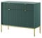 BETTSO - Nova KSZ-104 - Kommode - Kommode mit Schubladen - 83 cm hoch, 104 breit - 2 Schubladen - Geriffelt - für Wohnzimmer, Flur - 2-türig - Modern, Glamour - Grün - mit goldenen Griffen und Beinen