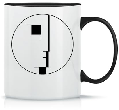 Moonai Bauhaus Black Logo Klassische Keramik-Kaffeetasse Weiß Schwarz Rosa Magisch 330ml