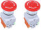 Fegtrty 2X Rojo Seta Tapa 1No 1Nc Botones Pulsadores Emergencia Parado Interruptor Ac 660V 10A