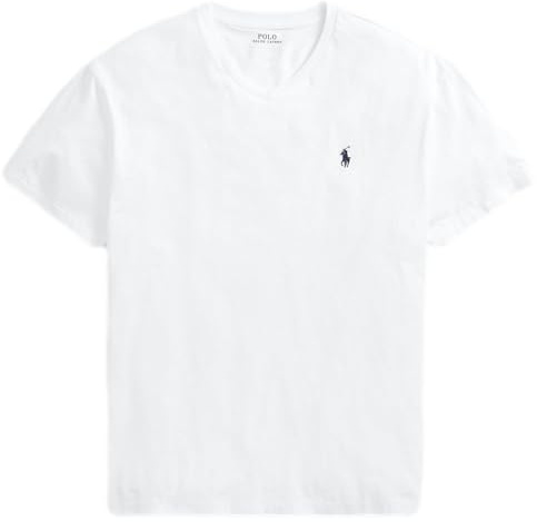 POLO RALPH LAUREN Herren-T-Shirt, V-Ausschnitt, klassische Passform, Ralph Lauren White, L