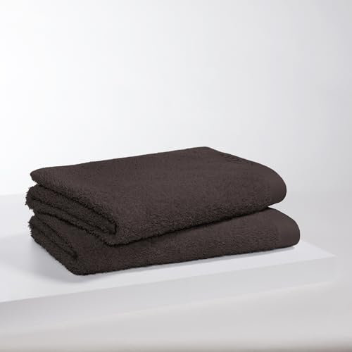 s.Oliver 2 TLG Duschtuch Set 70x140cm - 100% Baumwolle, 600 g/m², weich & saugstark, Doppelpack Duschtücher braun