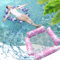 YongSral 2 Pièces Bouee Piscine Adulte, 4 en 1 Matelas Piscine, Matelas Piscine Gonflable, Hamac Gonflable Piscine, Fauteuil Gonflable Piscine, Bouee Gonflable Piscine pour Adulte & Enfant (C)
