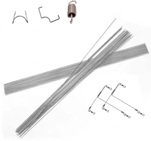 Alambre de resorte de acero inoxidable, alambre duro, alambre duro, alambre recto 0,8, 1,0, 1,2, 1,6, 2,0 mm, alambre de acero para muelles, 400 mm 15,7 pulgadas / 25 unidades (1,0 mm x 400 mm)