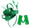 amangul Satin-Fascinator, Hut, Partyhut, Stirnband und kurze Handschuhe, Cocktail-Party, Kopfbedeckung für Damen, grün, Recommended head circumference 56-58cm