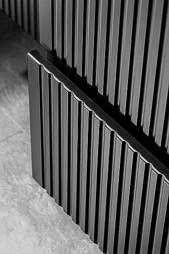 Oggi Armario para lavabo Della con 2 cajones, color negro, 80 cm, FSC Mix 70% mate, materiales ecológicos, diseño moderno, ahorro de espacio, mueble de baño