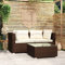 KATERYY 3-TLG. Garten-Lounge-Set mit Kissen Braun Poly Rattan,Stylisches GartenloungeSet in Braun: Gemütlich drinnen und draußen