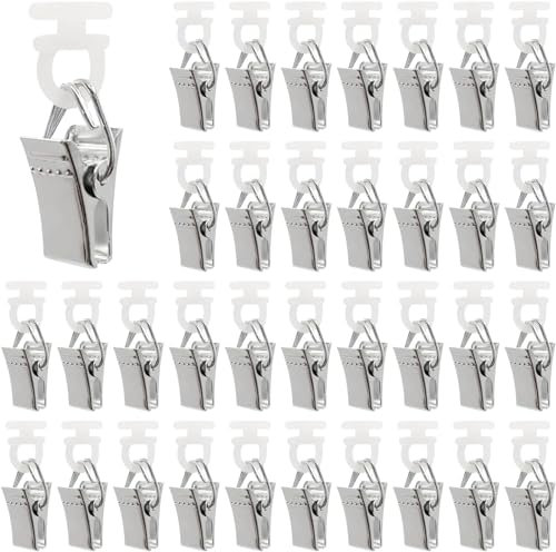 Ceeyoll 50 Stück Vorhang Clips, 32mm Metall Vorhangringe Mit Clips, Gardinenklammern, Vorhang Klammern, Gardinenhaken Zum Klemmen, Geeignet Für Vorhänge, Duschvorhänge, Fotos