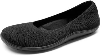 DREAM PAIRS Women's Ballet Flats, Wide Toe Box Knit Flats for Women with Arch Support, Comfortable Slip On Dressy Travel Work Business Office Shoes for Women,Size 6.5,Black,DWUMFA2509