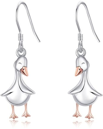 Enten Ohrringe S925 Sterlingsilber Enten Ohrhänger Entenschmuck Geschenke für Entenliebhaber für Frauen