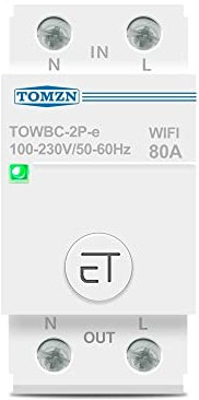 AYXAMO Interruttore in Miniatura Dc 63A 80A Interruttore Automatico WiFi su Guida DIN monofase Telecomando for Smart Home Timer Interruttore Magnetotermico(80A)