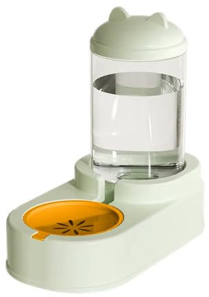 Bebedero Automático por Gravedad para Perros y Gatos 1.8L Dispensador de Agua Sin BPA Sin Electricidad Antideslizante Fuente de Agua para Mascotas (SOY3474-AMARILLO)